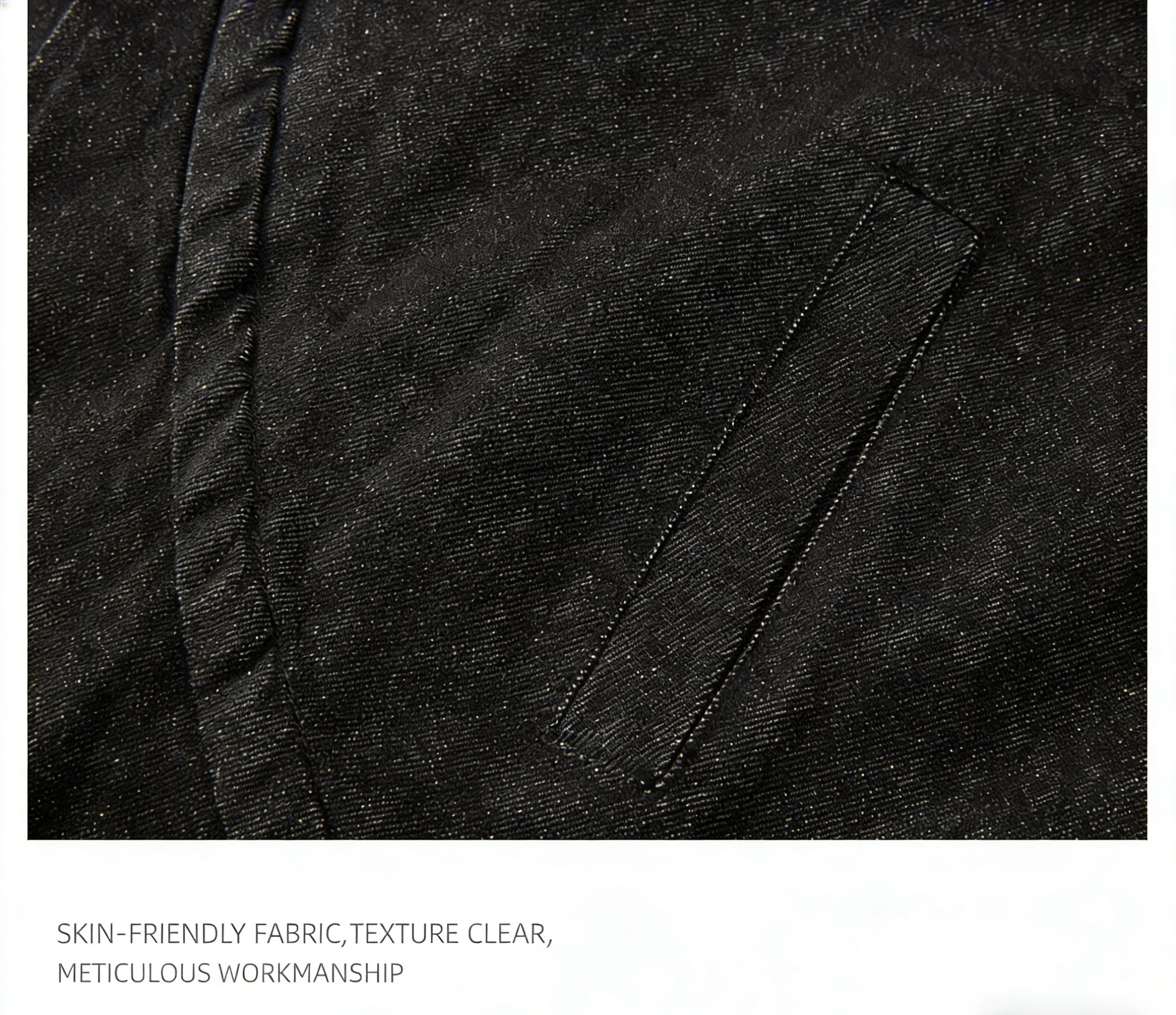 "Veste en jean déstructurée foncée - Séquence inclinée"