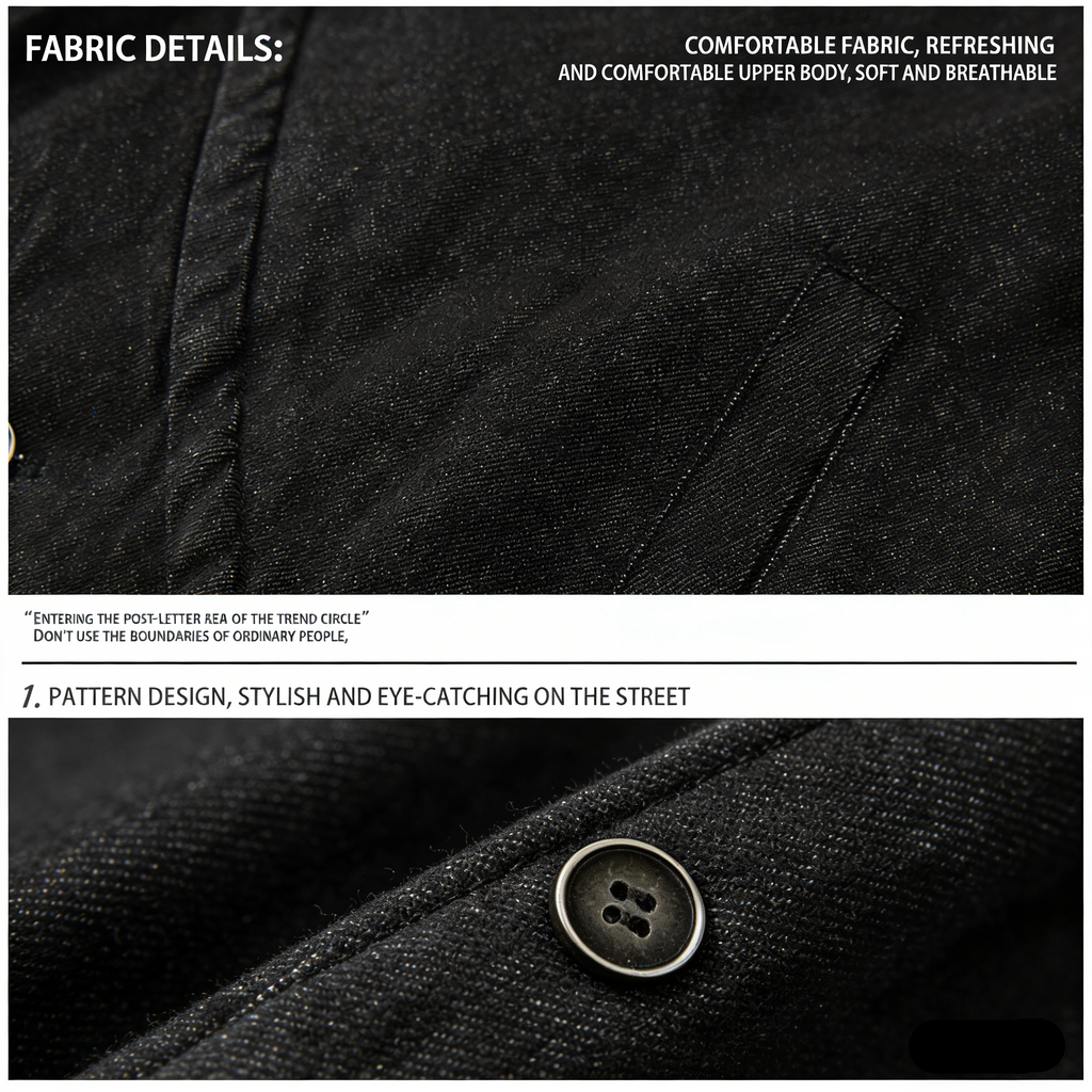 "Veste en jean déstructurée foncée - Séquence inclinée"
