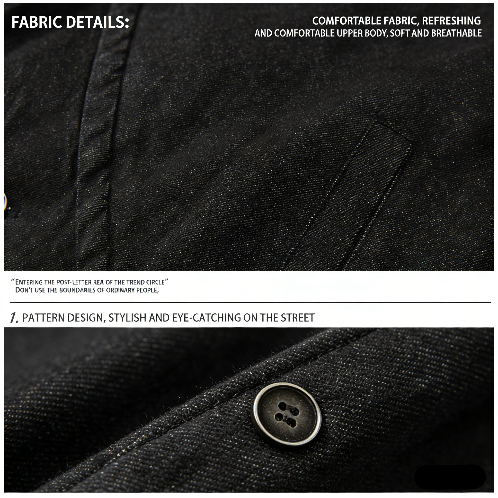 "Veste en jean déstructurée foncée - Séquence inclinée"