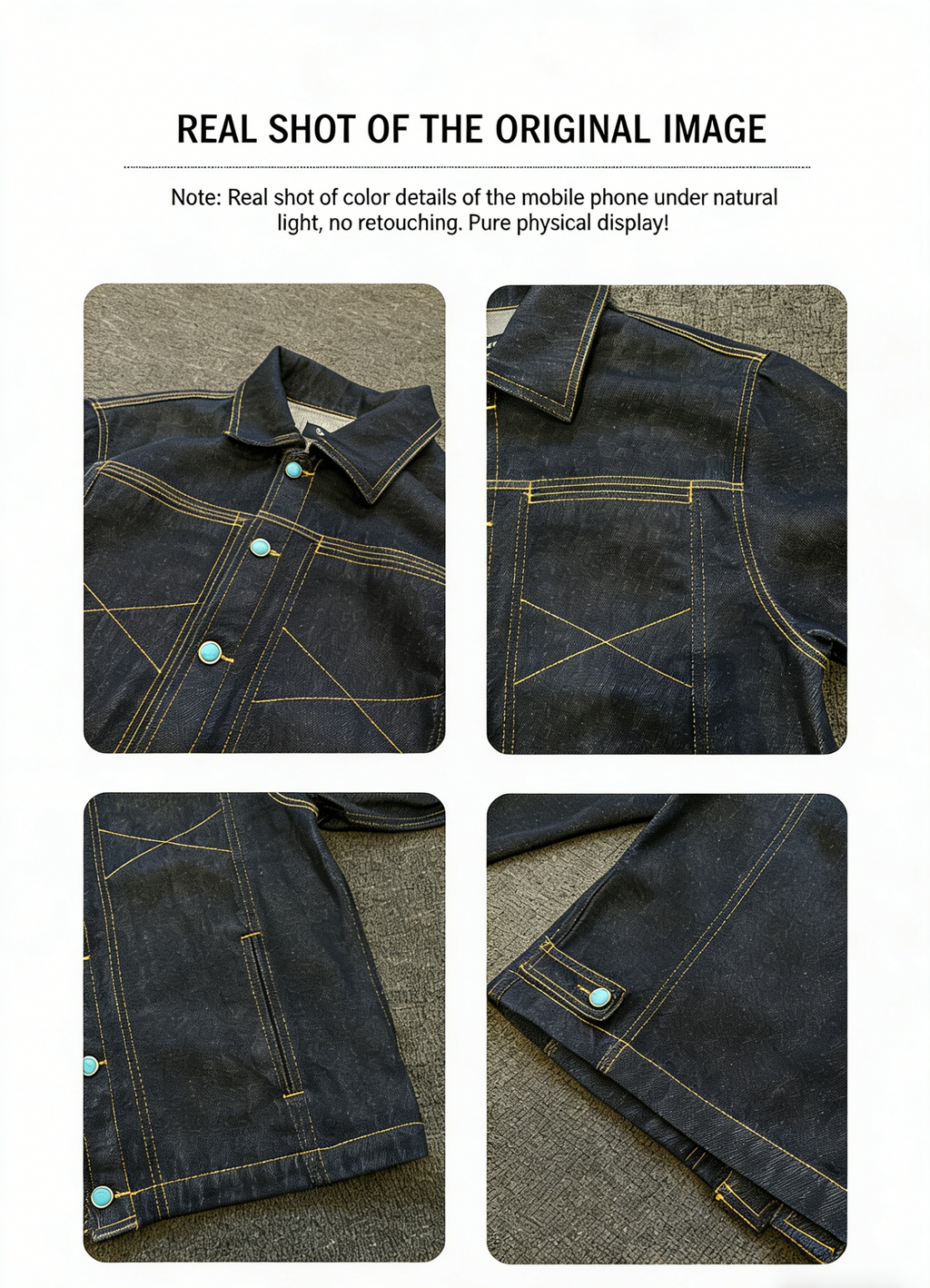 "Veste en Jean Rétro Western Séquence Turquoise"
