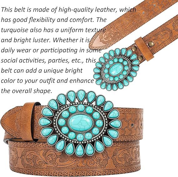 Ceinture sculptée vintage Wilderness Turquoise Western