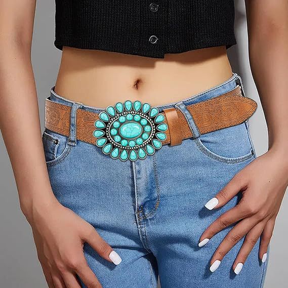 Ceinture sculptée vintage Wilderness Turquoise Western