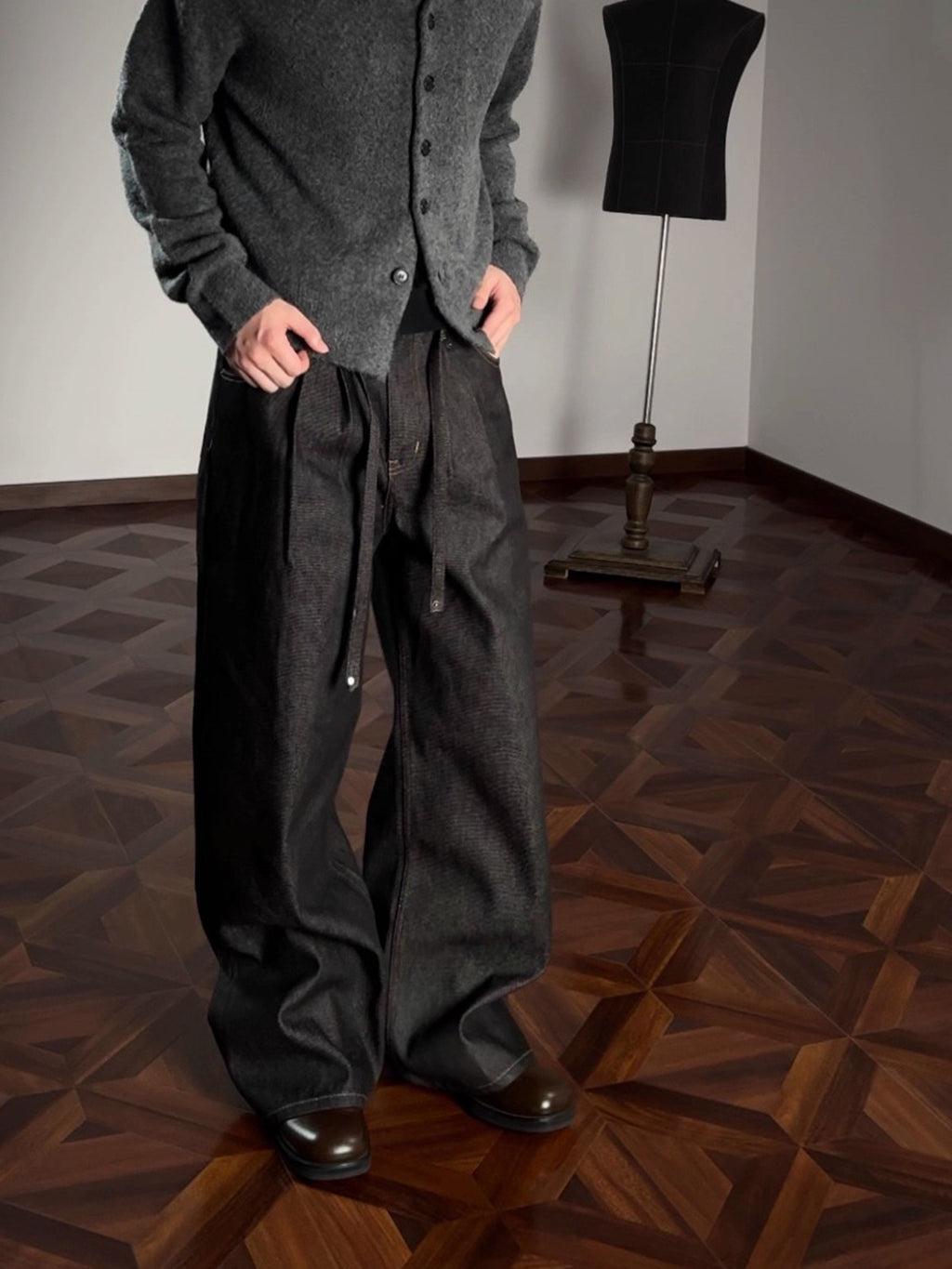 Jeans noirs rigides