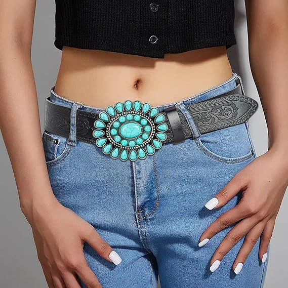 Ceinture sculptée vintage Wilderness Turquoise Western
