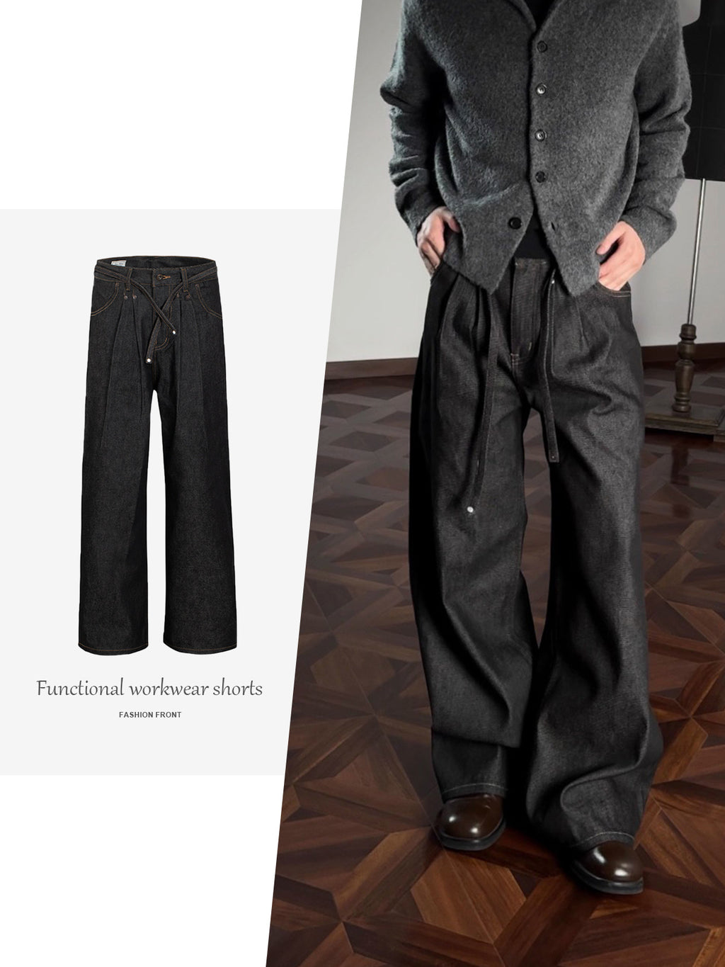 Jeans noirs rigides