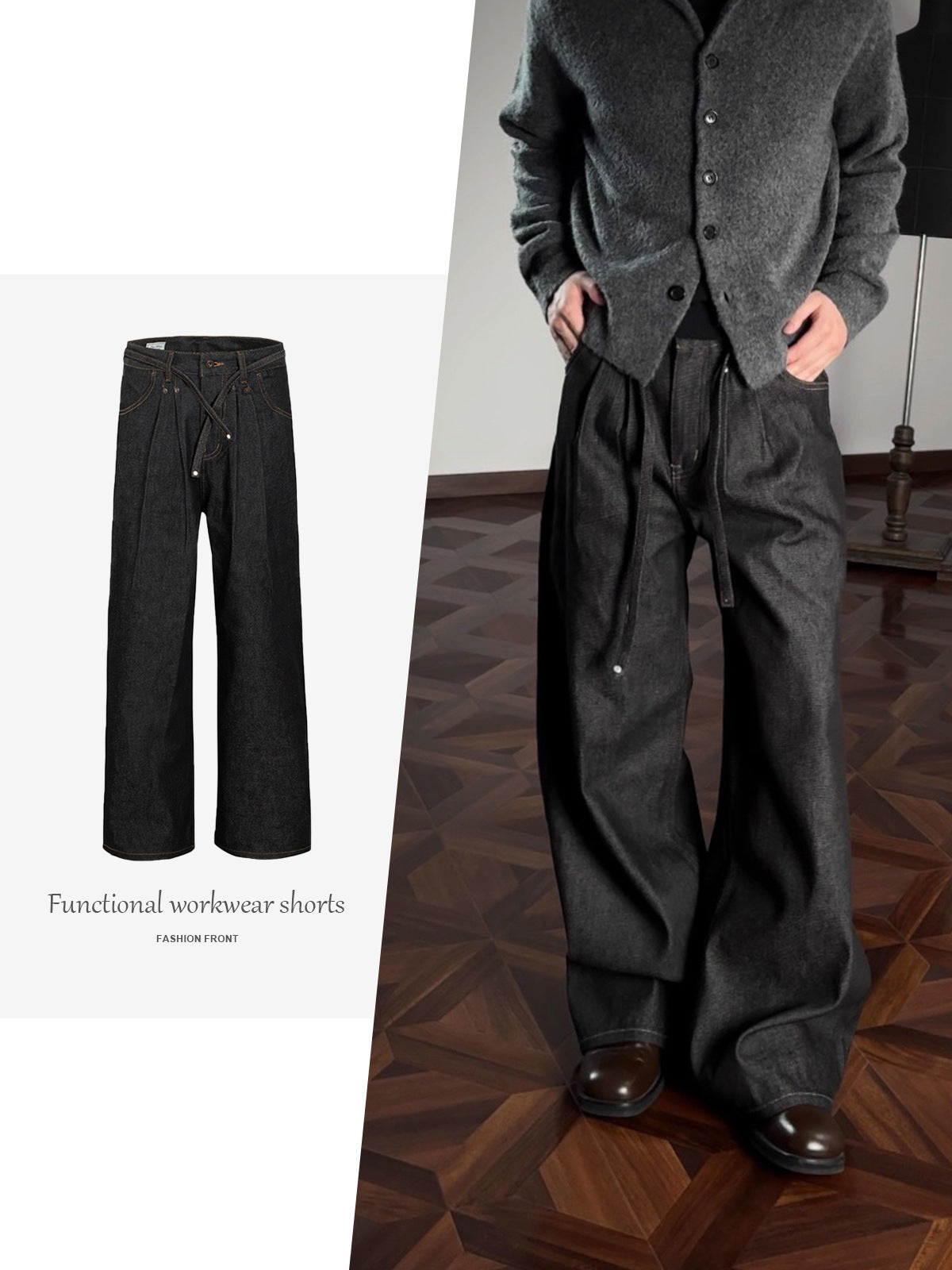 Jeans noirs rigides