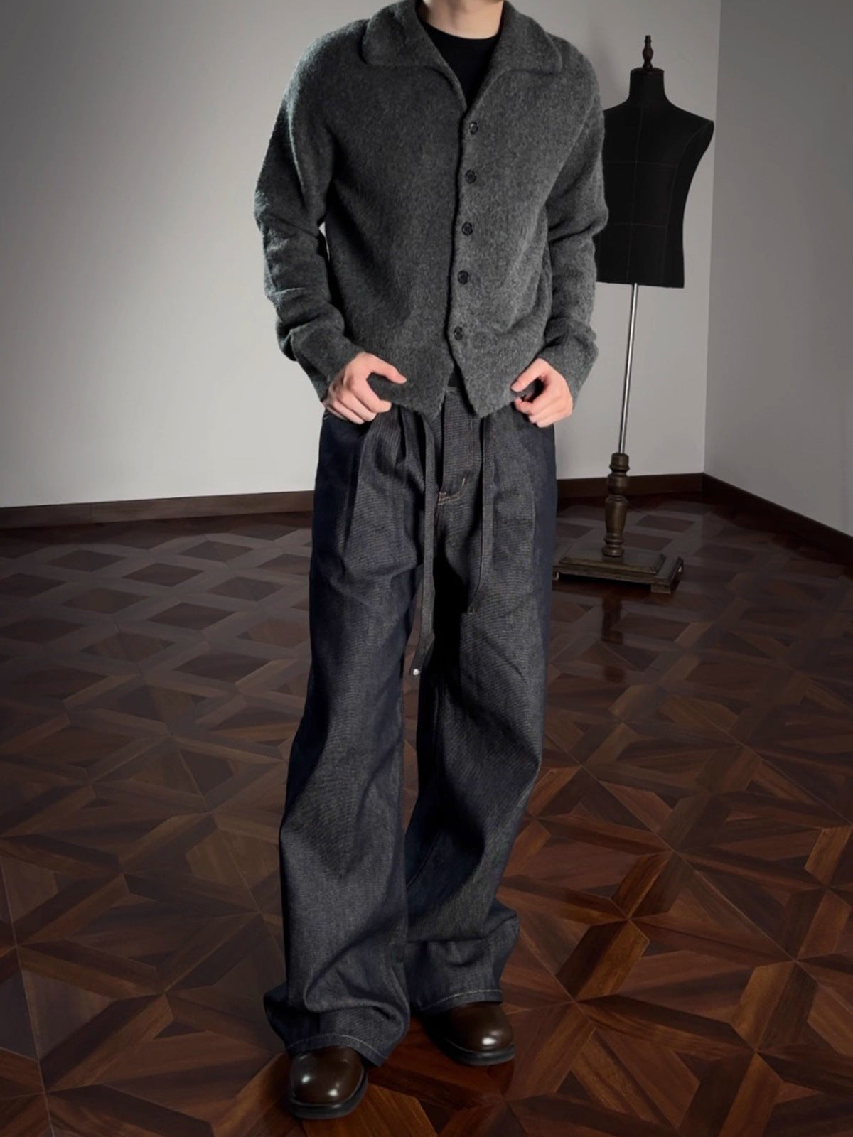 Jeans noirs rigides