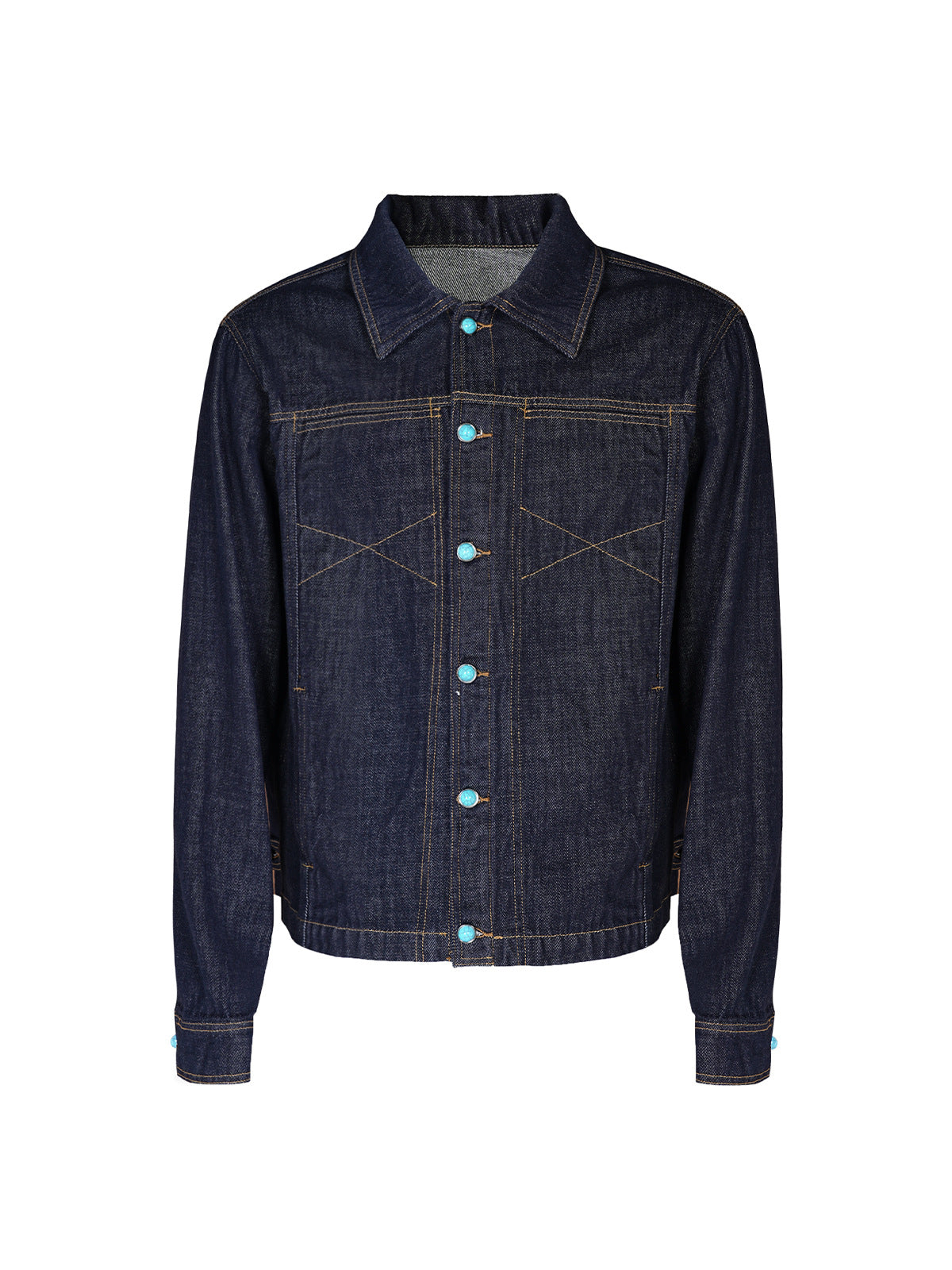 "Veste en Jean Rétro Western Séquence Turquoise"